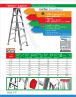 Double Sided Aluminum Ladder 21 Steps 17 Feet Heavy Duty Industrial Application – EVERBEST